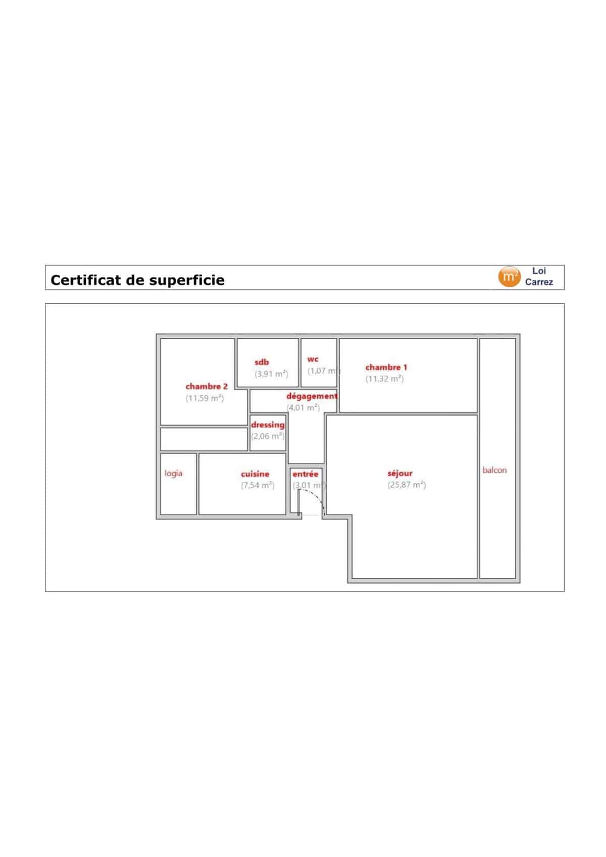 Apartment T3/4 73 m2 crossing with balcony viewed