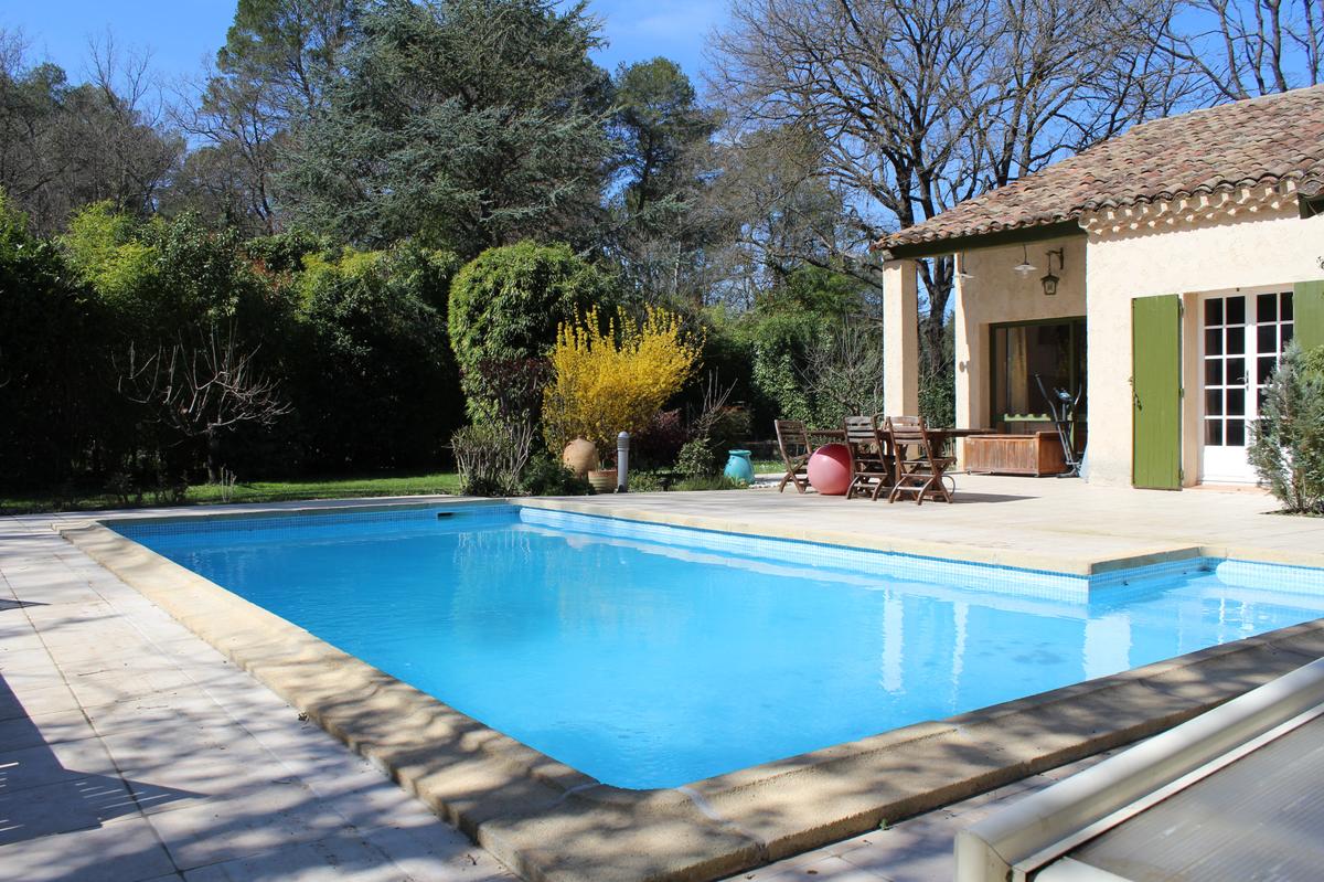 Beautiful villa with swimming pool and garden sports on a private estate