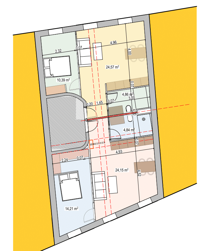 3 LOTS A VENDRE — Local commercial + 2 appartements — 55 rue