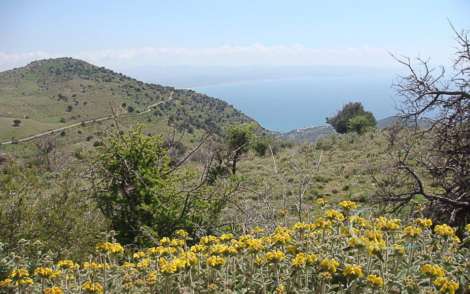Melambes South Crete land with view of Agia Galini and sea